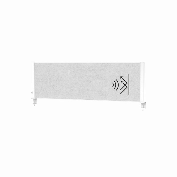MAUL Tisch-Trennwand MAULconnecto Uplight 160x50 Akustik hell, 9762602