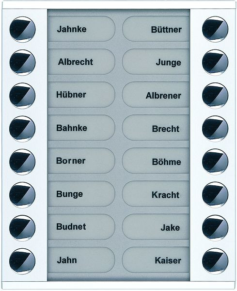 TCS Klingeltastenerweiterung für Audio Außenstation Serie PES/AVE 16 Klingeltasten (rechts-/linksbündig), AP weiß, PET16-WS/04
