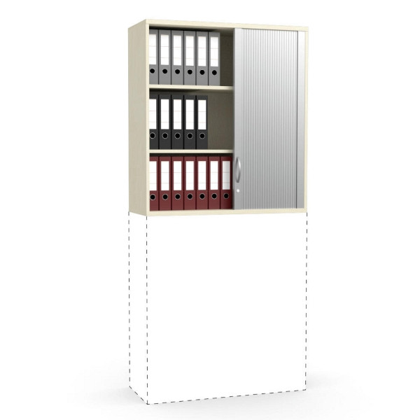 Deskin Rollladen-Aufsatzschrank Multi M pro, Ahorndekor, B 1000 x H 1110 x T 420 mm, 270206