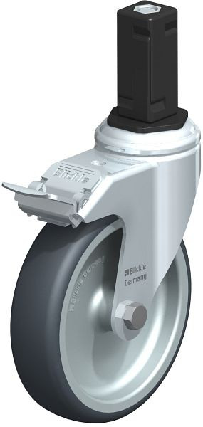 Blickle LKRA-TPA 126G-11-FI-EV14 Apparate-Lenkrolle mit Expander & Feststeller, Thermoplastisches Gummi-Elastomer, Grau, 847890