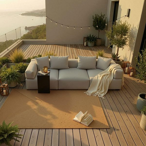 HOME DELUXE Modulares Outdoor Sofa ALAZIA Hellgrau - L, 75216