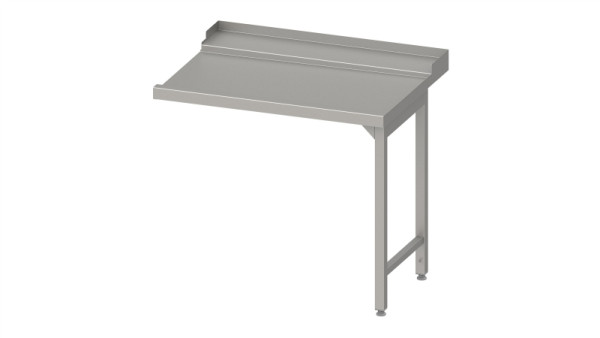 Stalgast Ablauftisch "Pro", Korbführung mit Gefälle, 2 Beine 1300x750x880mm, Anbauseite rechts, mit Aufkantung, verschweißt, VAL13712RA