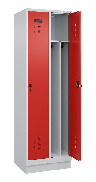 C+P Spind Evolo PLUS, mit Sockel, 2 Abteile, 1950x600x500mm, 7035/3020, Verschluss Drehriegel, 049020-20F S10005