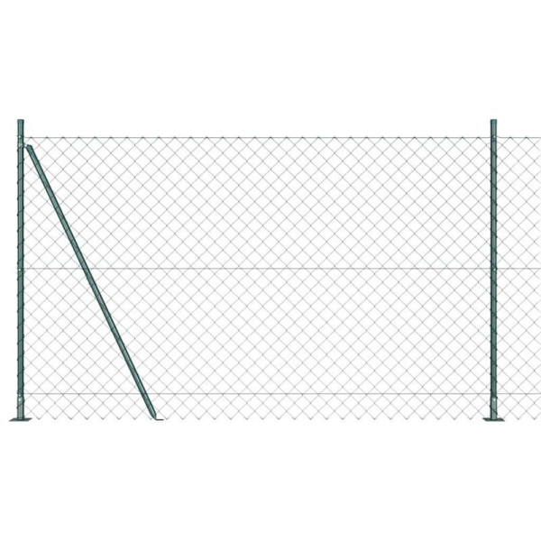 vidaXL Kettengliedzaun mit Pfosten Grün 1.5 x 10 m Stahl, 3351240