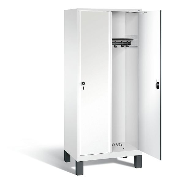 C+P Garderobenschrank Evolo, H1850xB810xT500mm, Farbe: Verkehrsweiß / Dekor Weiß, 48010-22 S10551