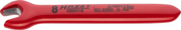 Hazet Einmaulschlüssel, schutzisoliert, Außen-Sechskant Profil, 8 mm, 450KV-8