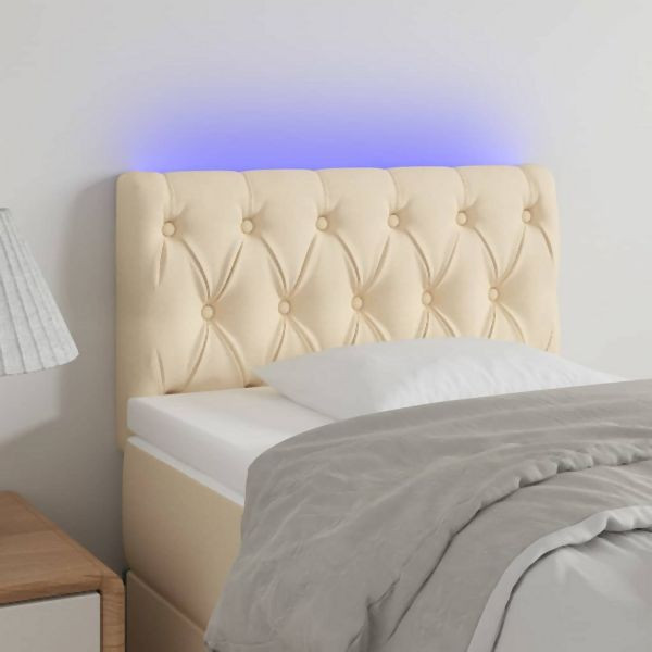 vidaXL LED Kopfteil Creme 80x7x78/88 cm Stoff, klassisch, 3121927