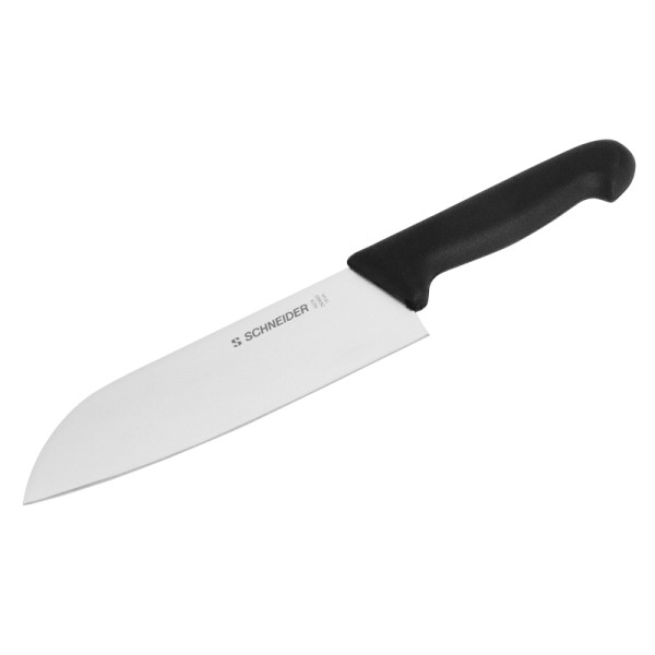 Schneider Santoku ohne Kullen, Edelstahl, Länge 18 cm, Griff schwarz, 260660