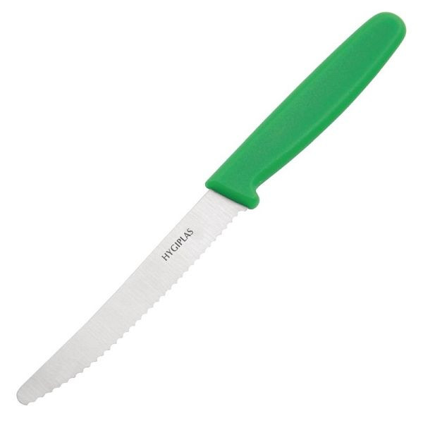 Hygiplas Tomatenmesser mit Wellenschliff 10cm grün, CF898