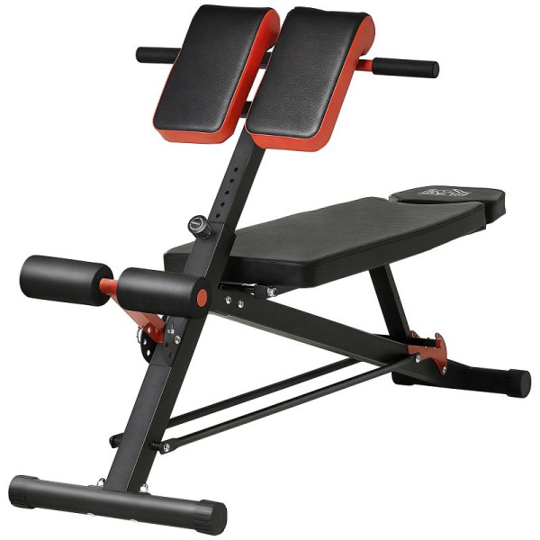 HOMCOM Hantelbank Fitnessbank Schrägbank Multifunktion Bauchtrainer Verstellbar Stahl Schwarz 64 x 146 x 73,5-85 cm, A91-075