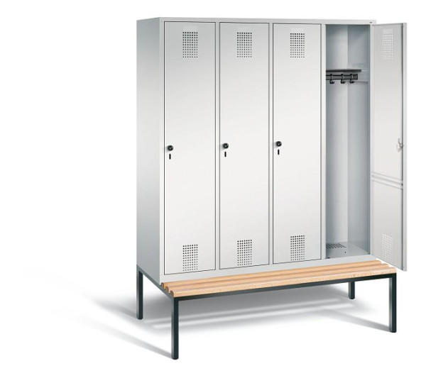 C+P Garderobenschrank Evolo, H2090xB1590xT815mm, Farbe: Lichtgrau, 48050-42 S10001