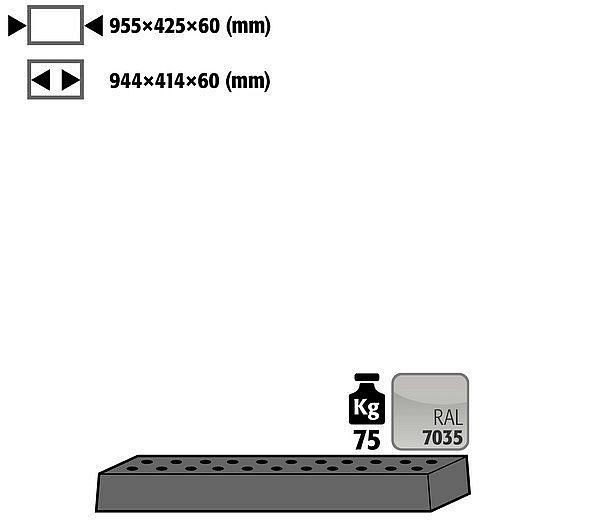 asecos Lochblecheinsatz Standard für Modell(e): UB90, UB30 mit Breite 1100 mm, 8374
