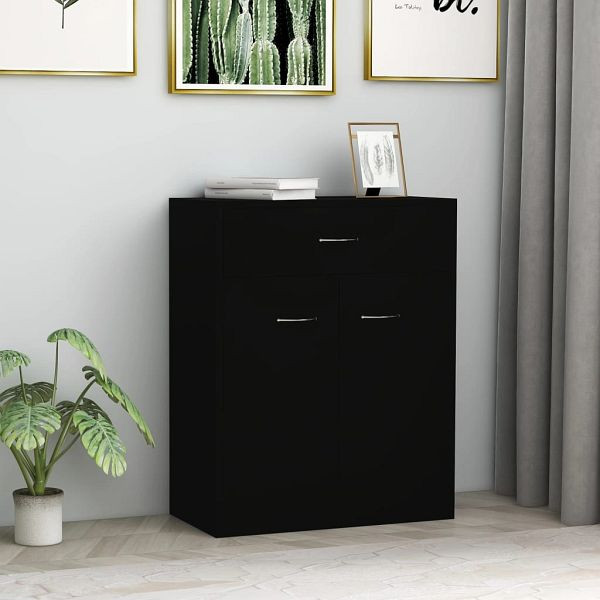 vidaXL Sideboard Schwarz 60x30x75 cm Holzwerkstoff, 800712