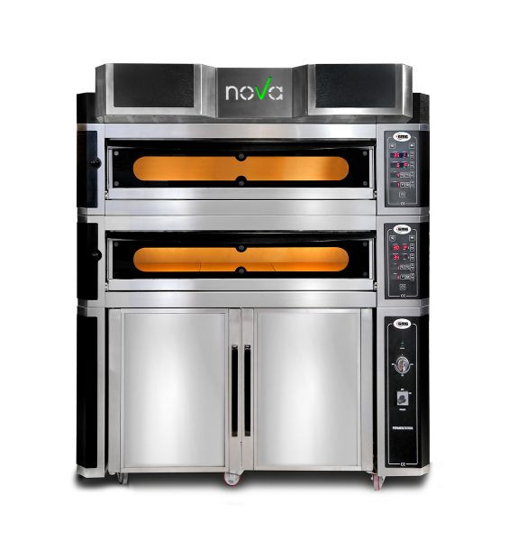 GMG Pizzaofen Nova inklusive Haube & Gärschrank - Innenisolierung aus Steinwolle & Vollschamottstein, 2x 8,0 kW 400V, PFN - 10570 - 2M