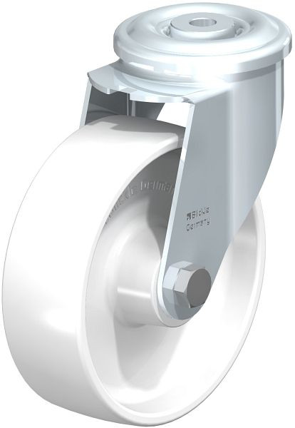 Blickle LER-PPN 150R-FA Stahlblech-Lenkrolle mit Rückenloch, Polypropylen, Weiß, 762907