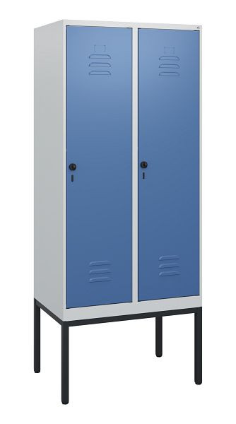 C+P Umkleidespind Classic PLUS, Gestell, 2 Abteile, 1950x800x500mm, 7035/5023, Drehriegel, 0800305-22 S10005