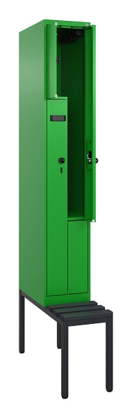 C+P Z-Spind Evolo PLUS, Bank, 2 Fächer, 2120x300x815mm, 6037/6037, Drehriegel, Sitzfläche Kunststoff, Sitzbank, 0490537-102 S10087