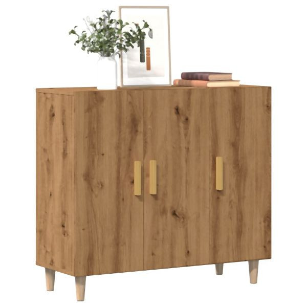 vidaXL Sideboard Artisan-Eiche 90x34x80 cm Holzwerkstoff, 856891