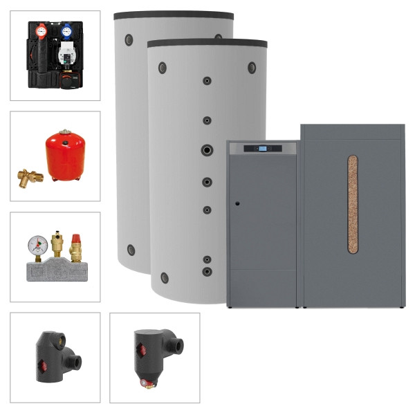 Solarbayer Pelletkesselset PLT-AC 35-1B, Variante B (1x SLS-800-S, 1x SLS-800), 310804100