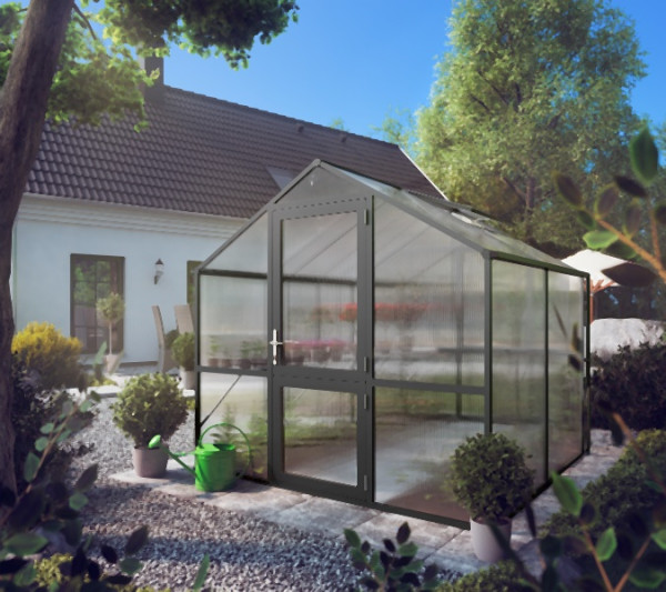 KGT Gewächshaus Rose II, anthrazit-grau, 2.17 x 2.33 x 2.15 m, 11200003
