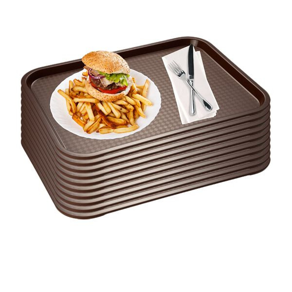 APS Fast Food Tablett, Serviertablett, 35 x 27 cm, braun, VE: 10er-Set, 67526