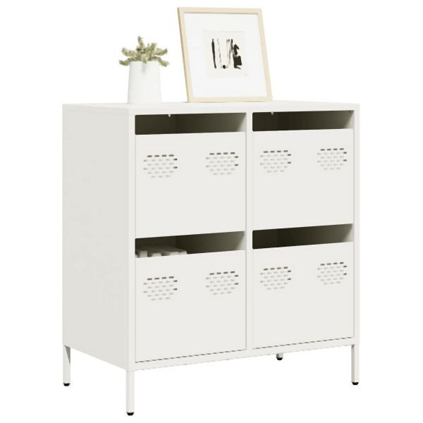 vidaXL Sideboard Weiß 68x39x73,5 cm Kaltgewalzter Stahl, 851261