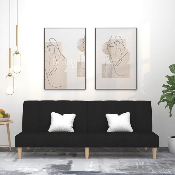 vidaXL Schlafsofa 2-Sitzer Schwarz Stoff, Füllung: Schaumstoff, 375867