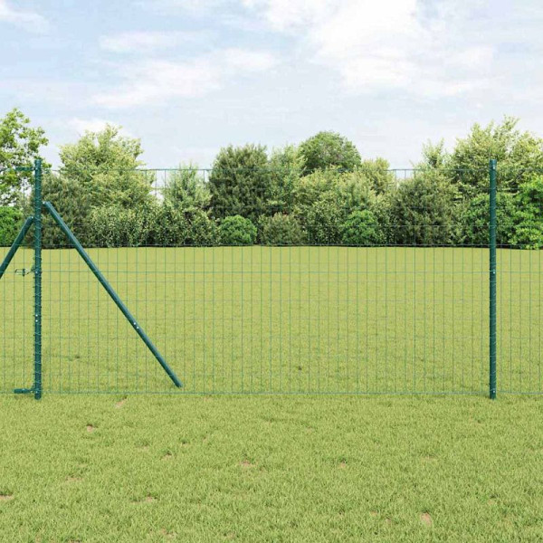 vidaXL Zaun mit Pfosten Grün 1.4 x 10 m Stahl, 3350292