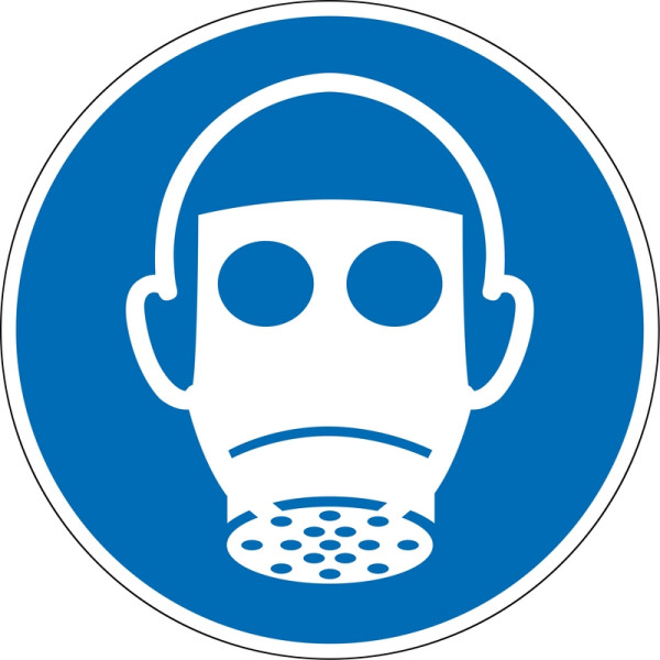 Eichner Gebotsschild "Atemschutz benutzen", O 20 cm, PVC-Folie, selbstklebend für Innen- und Außenbereiche, 9225-11050-020