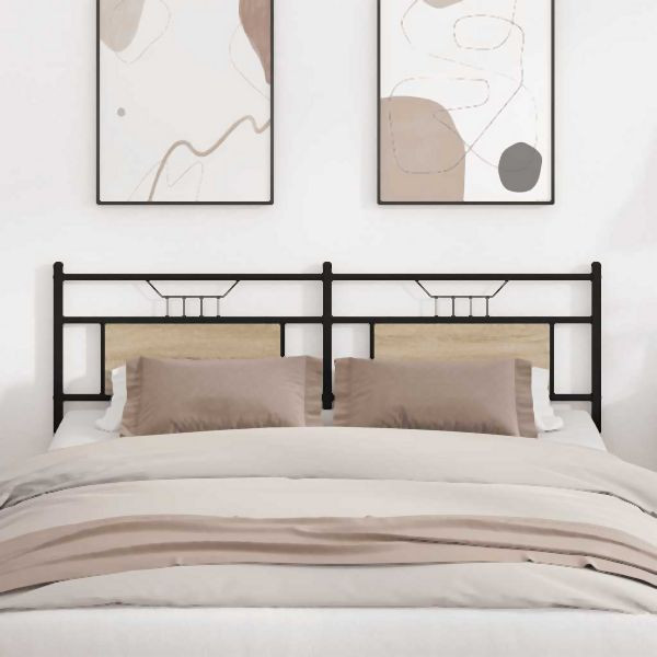 vidaXL Kopfteil Sonoma-Eiche 160 cm Holzwerkstoff und Stahl, 4106827