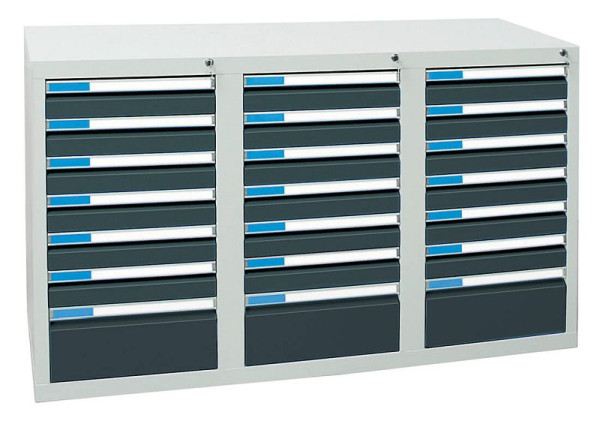 stumpf Schubladenschrank Serie ESTA, RAL 7035/7016, 21 Schubladen (18x100, 3x200 mm), 7603271