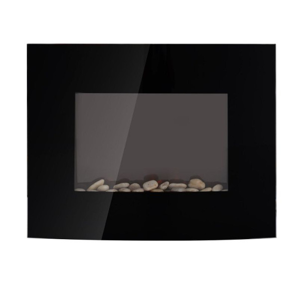 HOMCOM Elektrokamin mit Heizung, elektrischer Kamin mit 3D Flammeneffekt, 7 Flammenfarben, 900/1800 W, Wandkamin mit Timer, 820-014