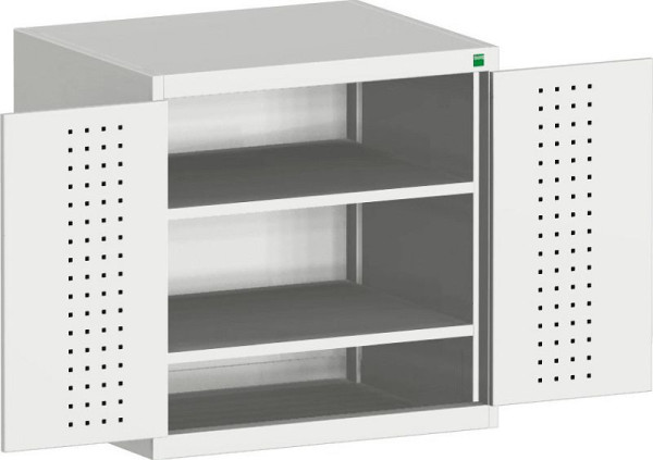 bott cubio Flügeltürschrank bestückt mit 2 Fachböden BxTxH: 1300 x 525 x 800 mm, RAL 7035, 40014068.16V