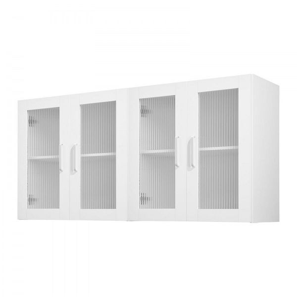 VEVOR 2-stöckiger Wandschrank 122x30x61 cm, 4 Türen, verstellbare Ablage, 72,6 kg belastbar, für Küche Bad Wäscherei, XYFJ2SM48INC2MRZI001V0