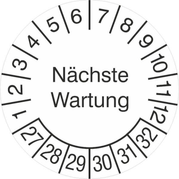 Stein HGS Prüfplaketten ohne Jahresfarbe (6 Jahre), Nächste Wartung, 2027-2032, 31.c2185-27
