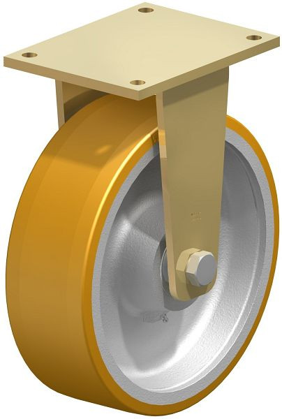 Blickle BS-GTH 364K Stahlgeschweißte Schwerlast-Bockrolle, Blickle Extrathane®, Hellbraun, 532929