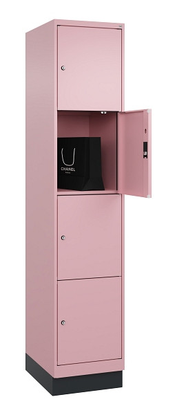 C+P Schließfachschrank Evolo PLUS, mit Sockel, 4 Fächer, 1950x400x500mm, 3015/30, 049020-124 S10024