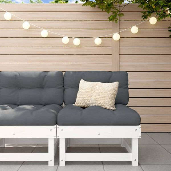 vidaXL Garten-Mittelsofa Weiß Massivholz Kiefer, 825374