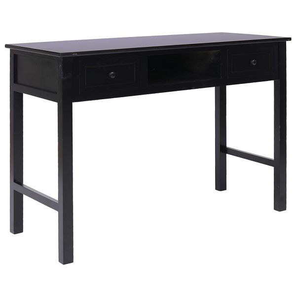 vidaXL Schreibtisch Schwarz 110x45x76 cm Holz, Material: Paulownia-Holz und Pappelholz, 284158