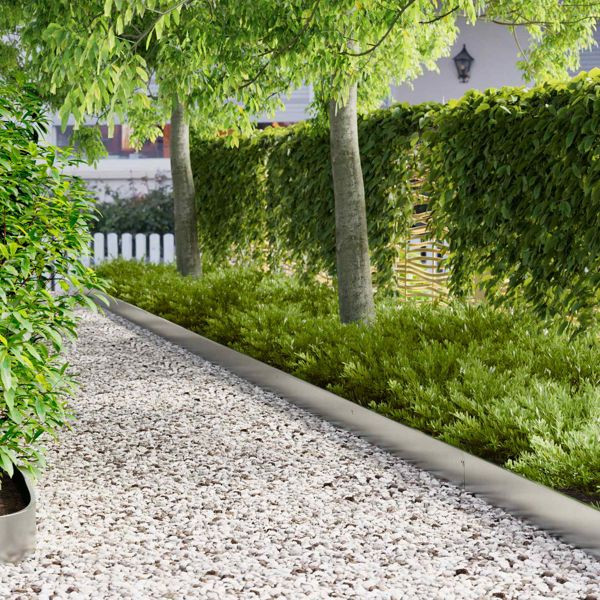 vidaXL Raseneinfassung 20-teilig 103 x 15 cm Stahl Silber, 8008363