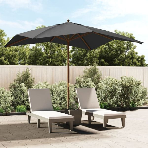 vidaXL Sonnenschirm mit Holzmast Anthrazit 300x300x273 cm, 363193