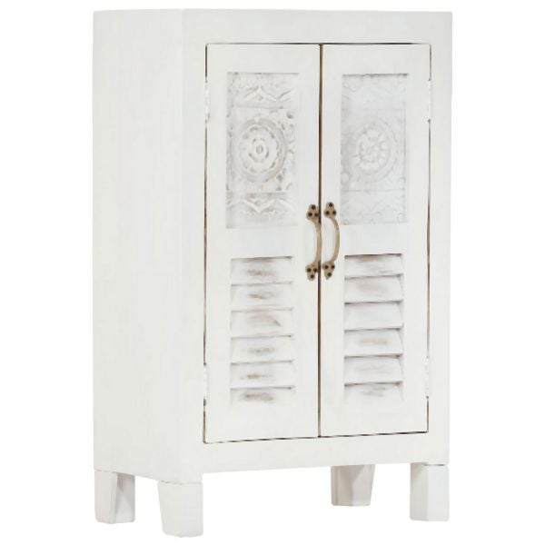 vidaXL Sideboard Weiß 55x30x90 cm Massivholz Akazie, 351612