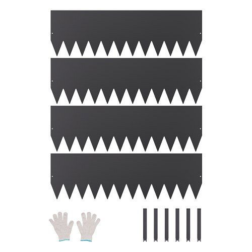 VEVOR Rasenkante 4er-Set, 1016x304,8x1,5 mm, rostbeständiges Metall, Beet- & Raseneinfassung, einfach zu installieren, schwarz, DXGJSPZ4PCS4VHP3PV0