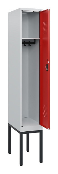 C+P Spind Evolo PLUS, Gestell, 1 Abteil, 1950x300x500mm, 7035/3020, Zylinderschloss, 0490305-10 S10028