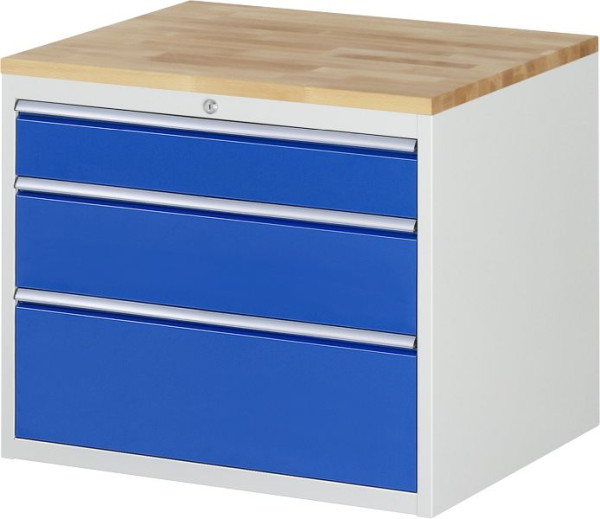 RAU Schubladenschrank Serie 7000, B770xT650xH645mm, Schubladen: 1xH120, 1xH180, 1xH240mm, Buche-Massiv-Arbeitsplatte, Stärke 25mm, 03-XL3.16A-B.11