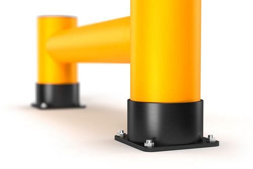 Ampere Regalendschutz aus Kunststoff, Einzelplanke, B 2500 mm, gelb/schwarz, 304880