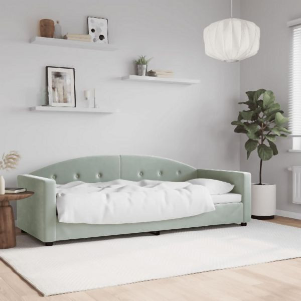 vidaXL Tagesbett Hellgrau 80x200 cm Samt, 2-in-1, 354129
