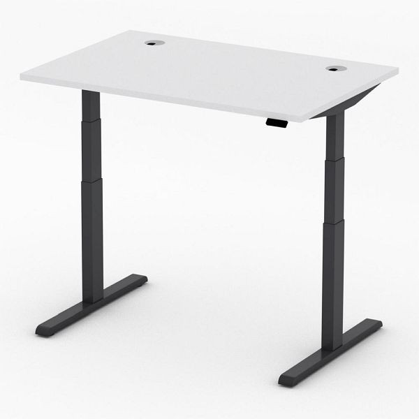 Deskin Höhenverstellbarer Schreibtisch PRO MULTI MODUL, Dekor lichtgrau, B 1200 x T 800 x H 640-1250mm, 360299