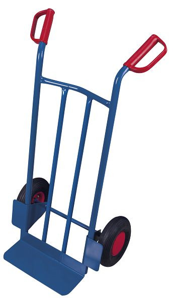 VARIOfit Stahlrohrkarre, Außenmaße: 620 x 460 x 1.110 mm, RAL 5010 enzianblau, Radsatz: Luftbereifung, sk-710.020