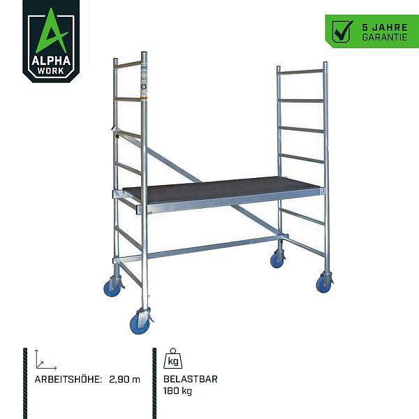 Alpha Work Aluminium Montagegerüst, Arbeitshöhe 2,90 m, 80315